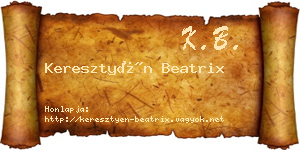 Keresztyén Beatrix névjegykártya